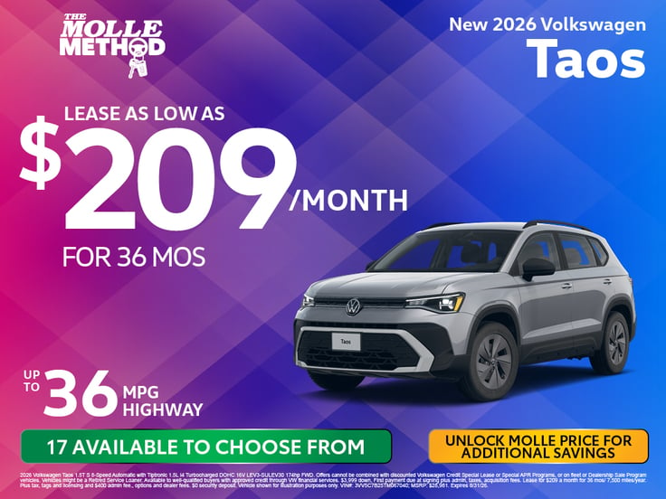 New 2026 Taos at Molle Volkswagen in Kansas City MO