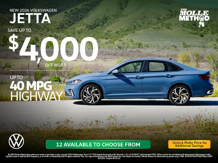 New 2026 jetta at Molle Volkswagen in Kansas City MO