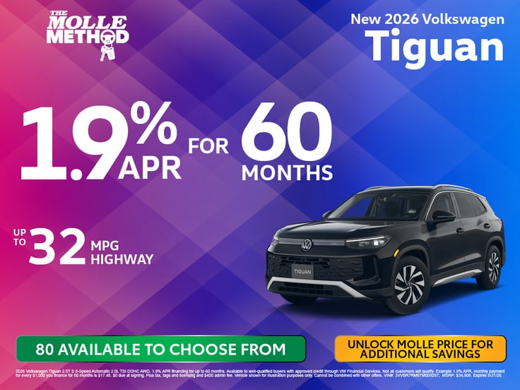 New 2026 Tiguan at Molle Volkswagen in Kansas City MO