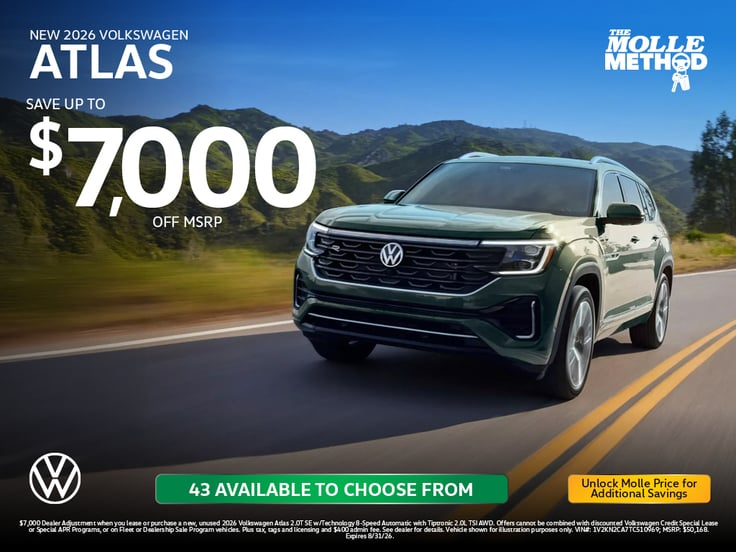 New 2026 Atlas at Molle Volkswagen in Kansas City MO
